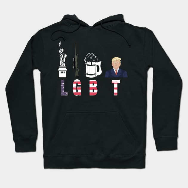 liberty guns beer trump Hoodie by Magic Arts